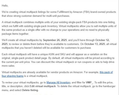 Amazon Virtual Multipacks: What Sellers Need to Know About the Latest FBA Update